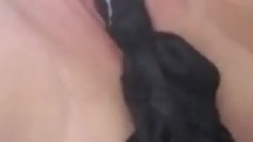 Slut ordered to fill pussy with panties